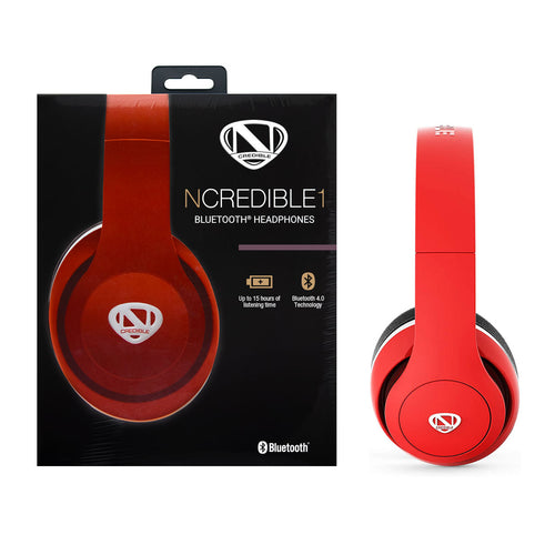 Ncredible1 Bluetooth Wireless Headphones - Red