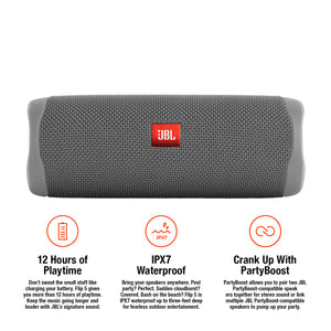 JBL FLIP5 Waterproof Portable Bluetooth Speaker - Gray