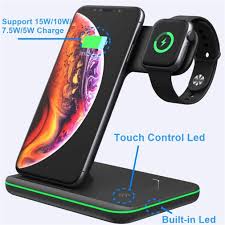 Qi-Fast 3 in 1 Wireless Charging Station for Apple iPhone, Apple Watch AirPods
