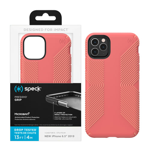 Speck Apple iPhone 11 Pro Max Presidio Grip Series Case - Parrot PInk/Papaya Pink