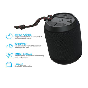 Braven Mini Rugged Portable Bluetooth Speaker - Black