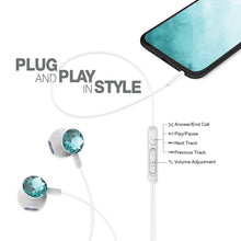 Load image into Gallery viewer, Quikcell SPARKLE Gemstone Wired Headset with Mic - Blue Amethyst