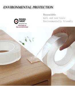 NEW* Transparent Magic Nano Tape Washable Reusable Double-Sided