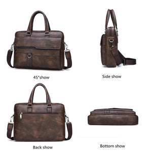 Jeep B Men Briefcase Bag High Quality Business Leather Shoulder Messenger  Handbag